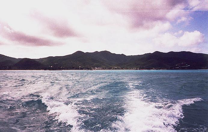 Jolly Beach in Antigua, going out toward Montserrat