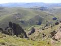 #6: From part way up the mountain, view northwest of stream flowing into Limay River