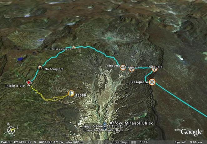 Recorrido realizado en vista satelital - Satelitall view of the path.