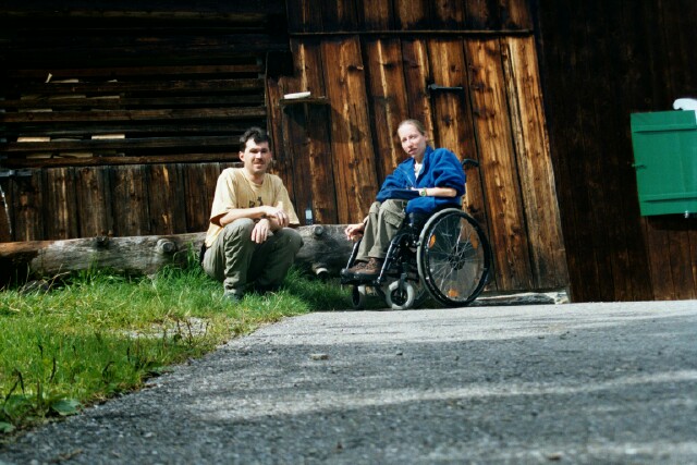 Me and Gabi in front of the old farmhouse