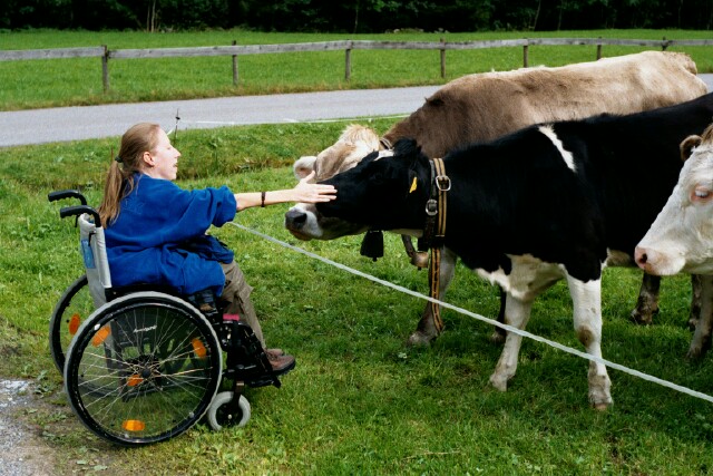 Gabi in communication with the locals