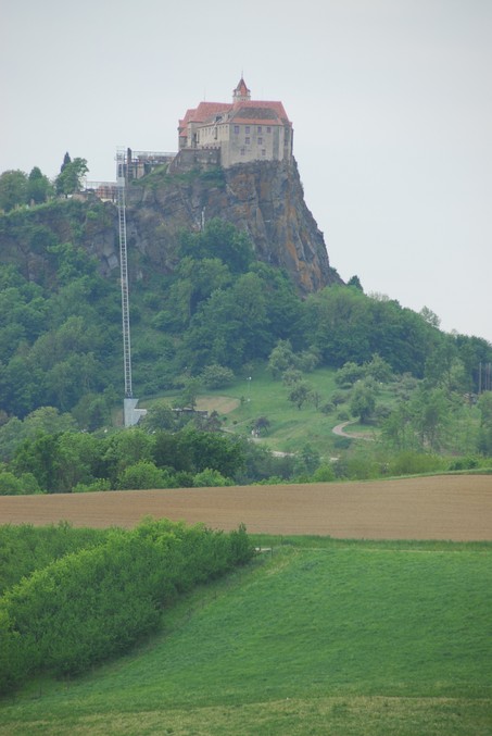 Building On Rock Seen From Road