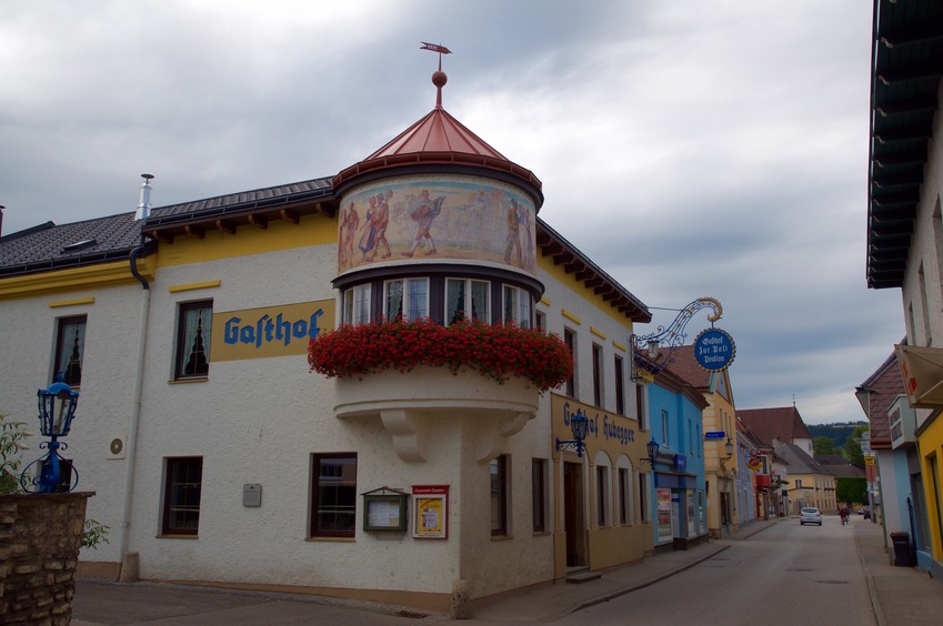 The small town of Gresten, just south of the confluence point