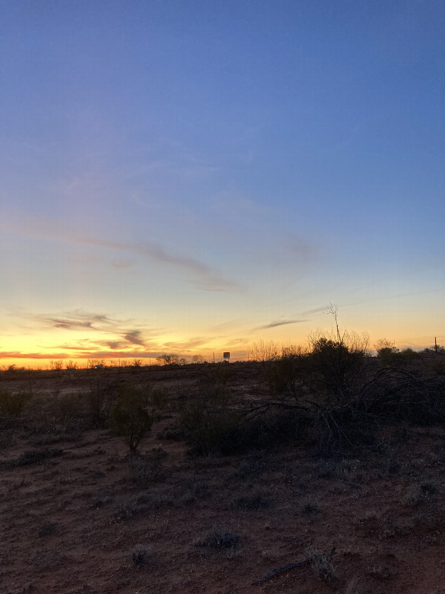 West view with beautiful sunset and the welcome sign of South Australia