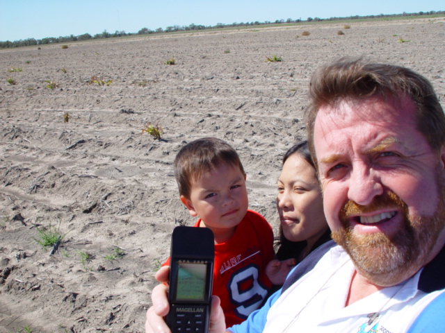 John-Paul, Aileen & Paul double check the GPS readout