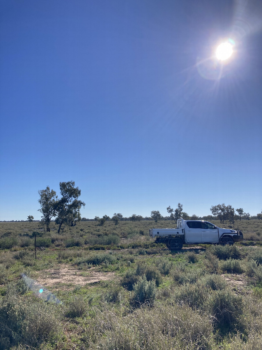 The ute parking on the track of the north side property