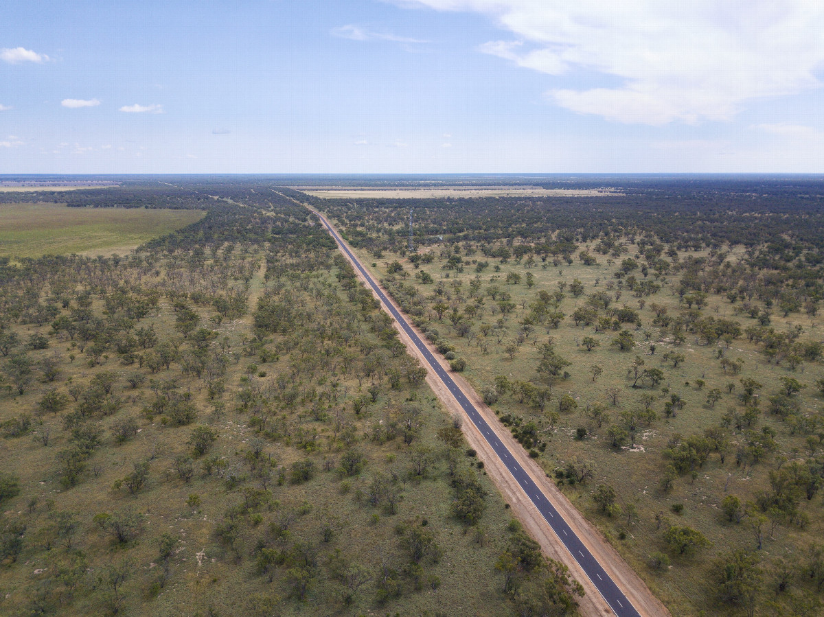 View West, from 120m above the point