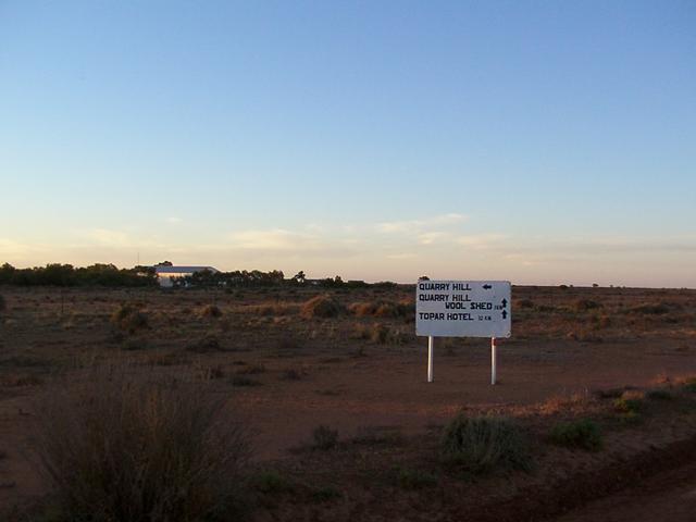 Sign near the Quarry Hill homestead