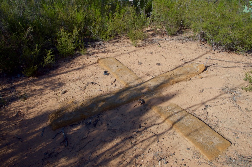 This Aerial Survey Marker is 115 m from the degree confluence point