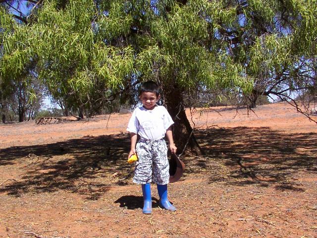 Jamie standing on the confluence point