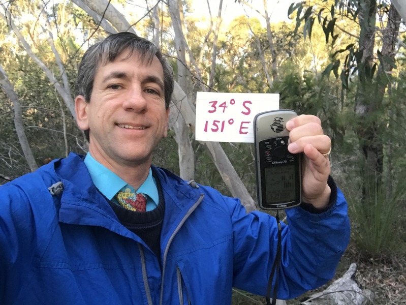 Joseph Kerski in map tie at 34 South 151 East. 