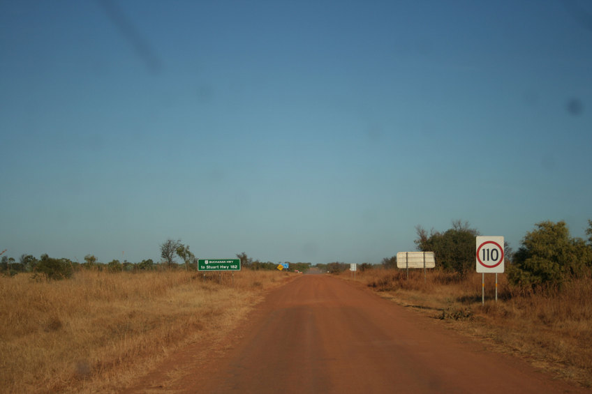 Beginning of Buchanan Highway from Top Springs