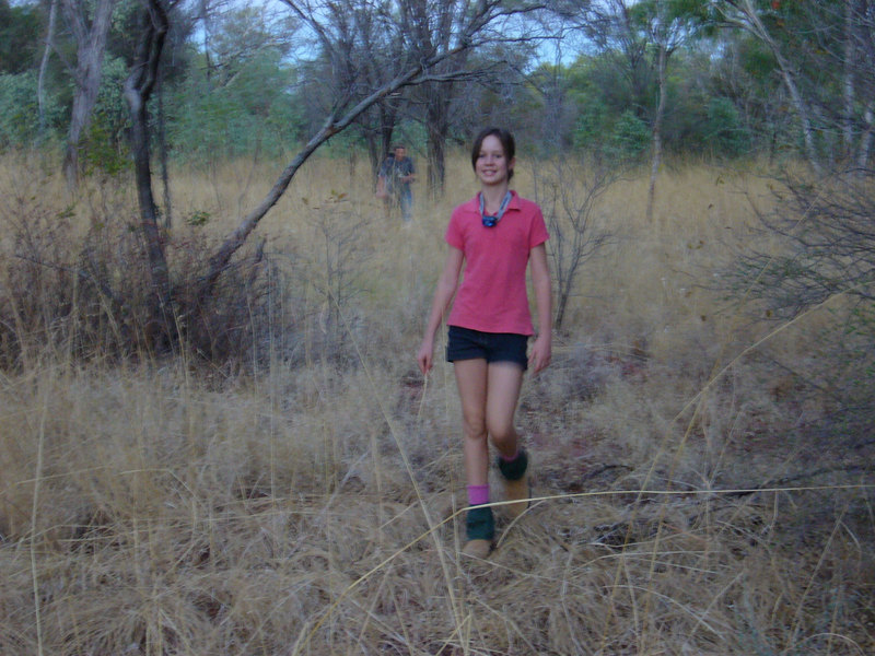 Sarah walking to the confluence