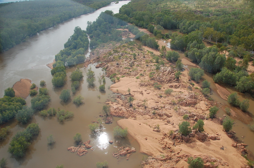 The confluence point from above