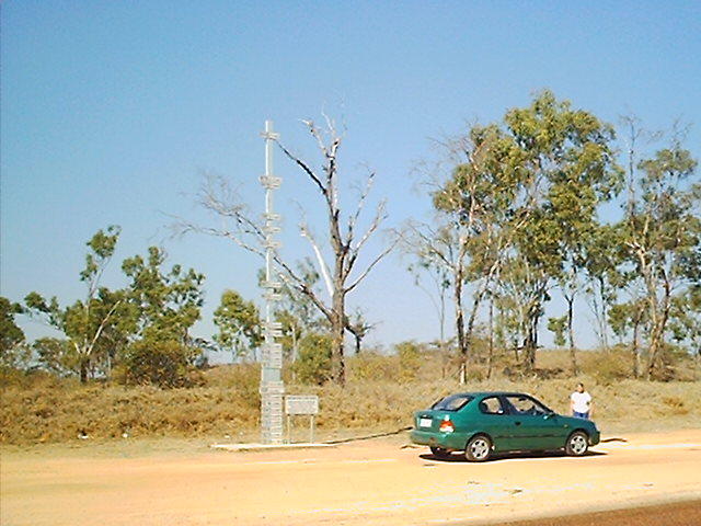 The flood marker at the Burdekin River.