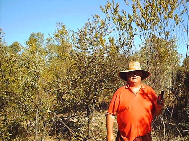 Jim Hodge holding the trusty GPS