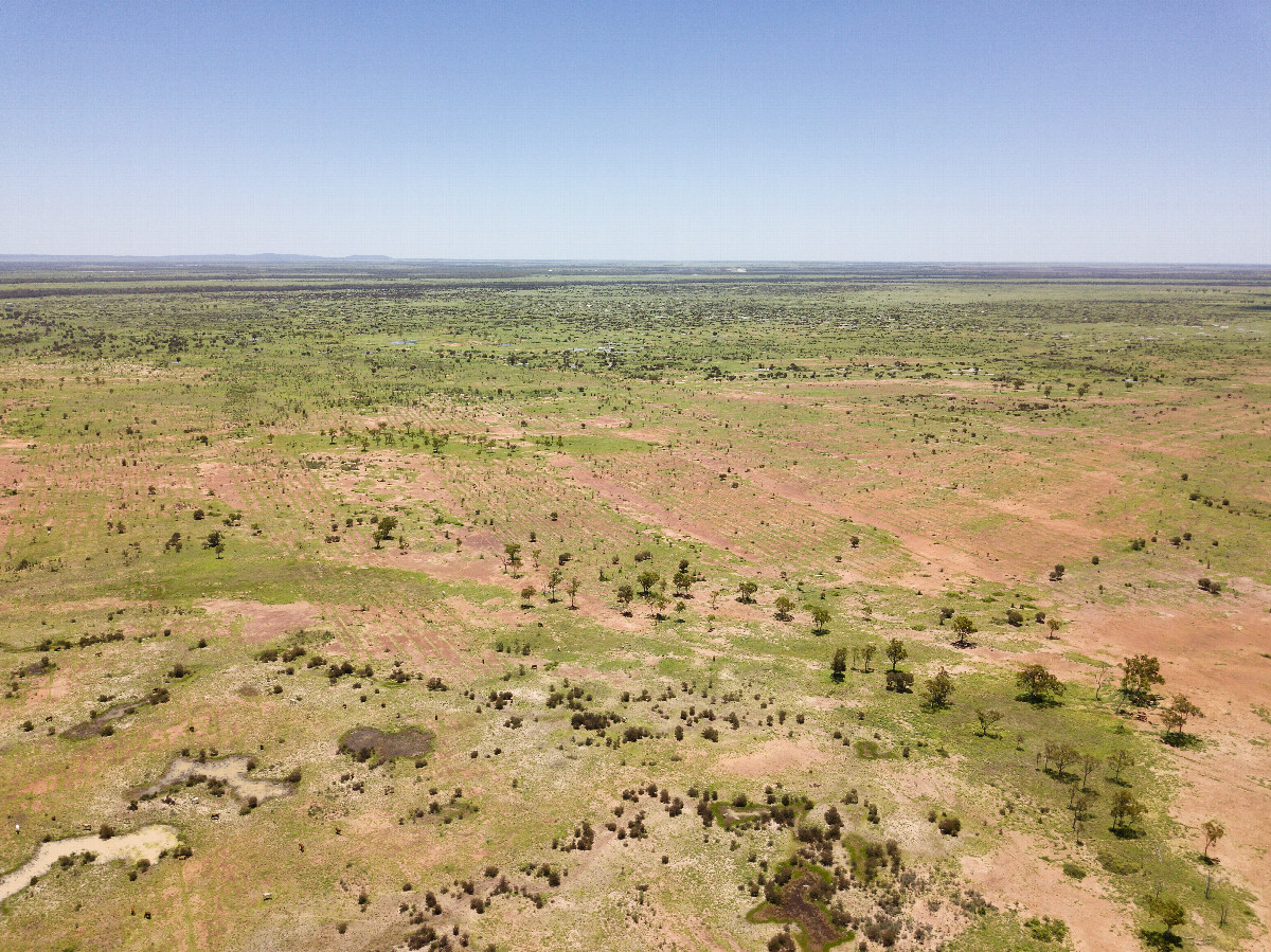 View West, from 120m above the point