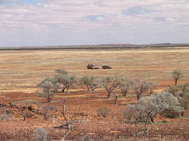 View from the top of small rock outcrop nr confluence 23S 139E