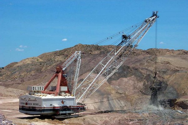 Large walking dragline at one of the coal mines nearby