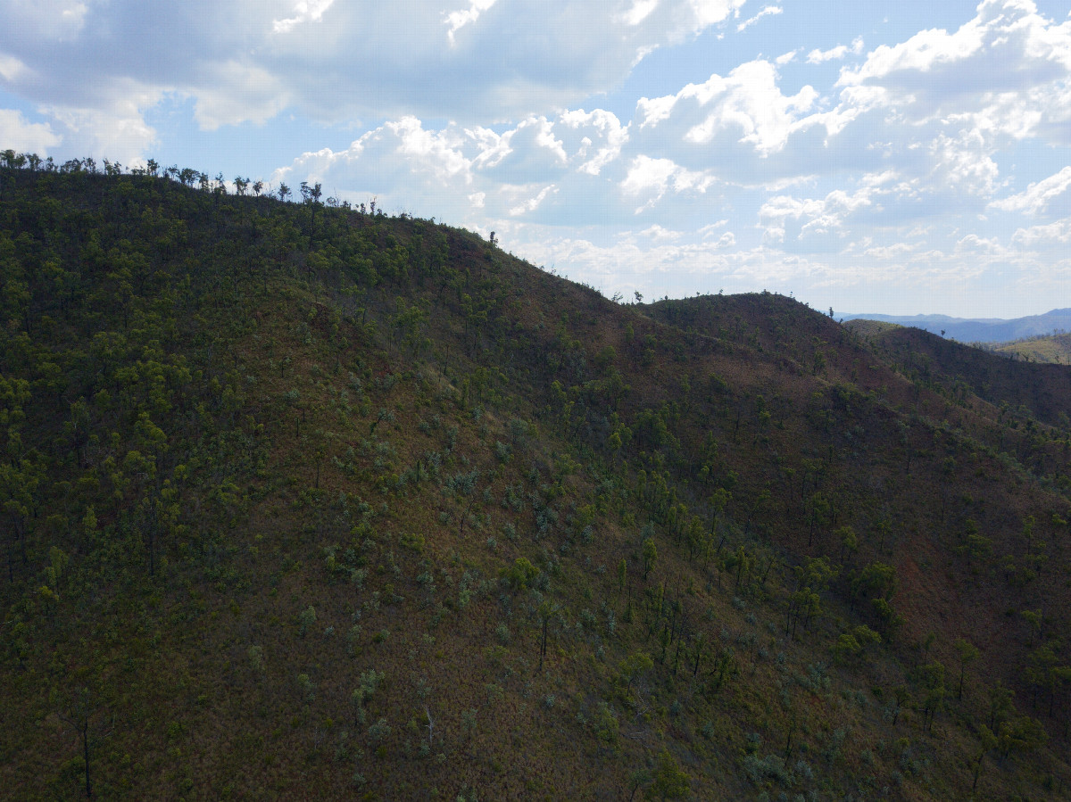 View West, from 120m above the point