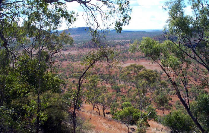 Looking downhill to the confluence