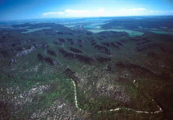 Rugged sandstone country in Expedition Range.