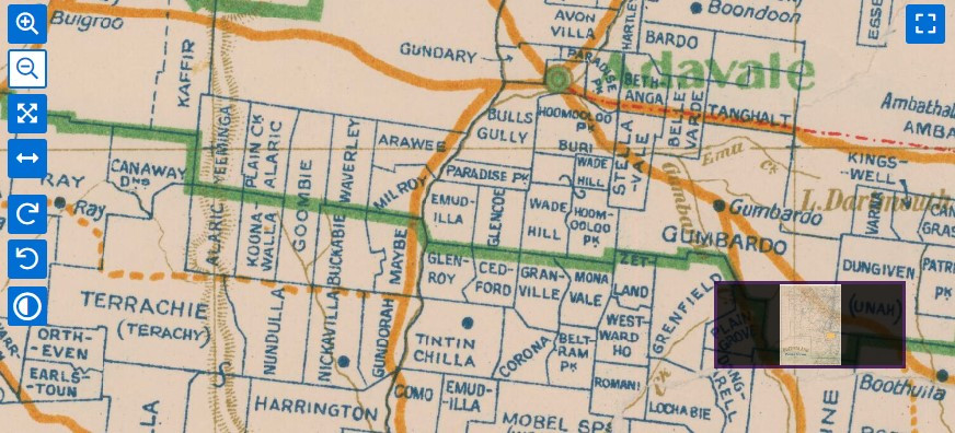 Map of Queensland showing pastoral stations sheet 1 extraction (1933)