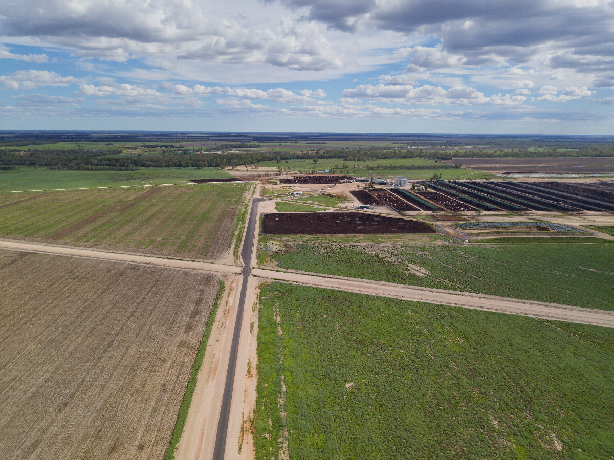 View South, from 120m above the point