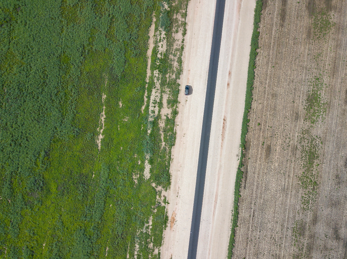 Looking down on the point from a height of 120m