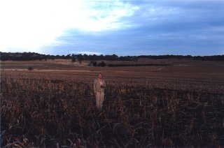 #1: Looking southeast, with Lorette standing on the confluence.