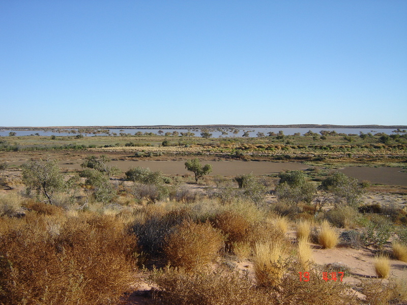 looking down to the confluence with Lake Teetatoble in view