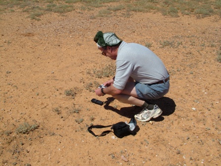 David checking the GPS