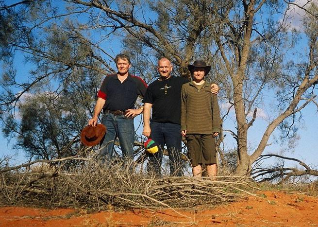 Taken looking south, the motley crew from left Ken, Vass and Steffan.