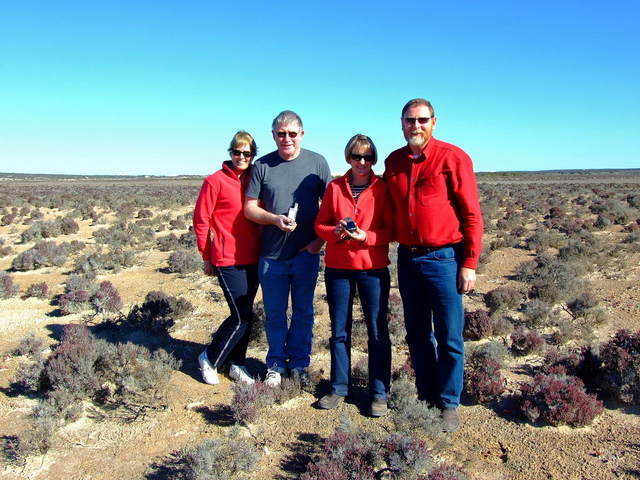 Jan, Jim, Fiona and Stephen at the Confluence