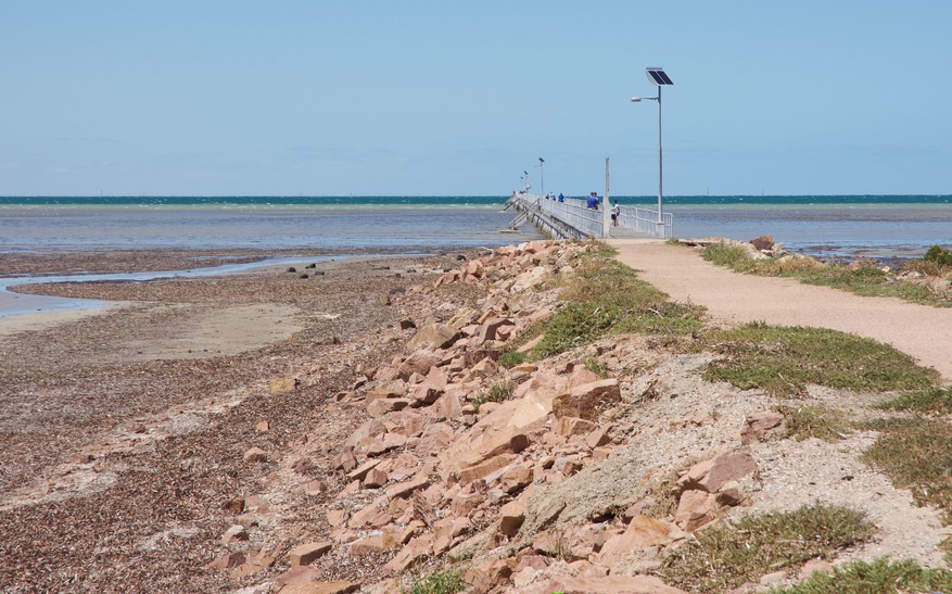 The (1.6 km-long) pier in the nearby town of Port Germein