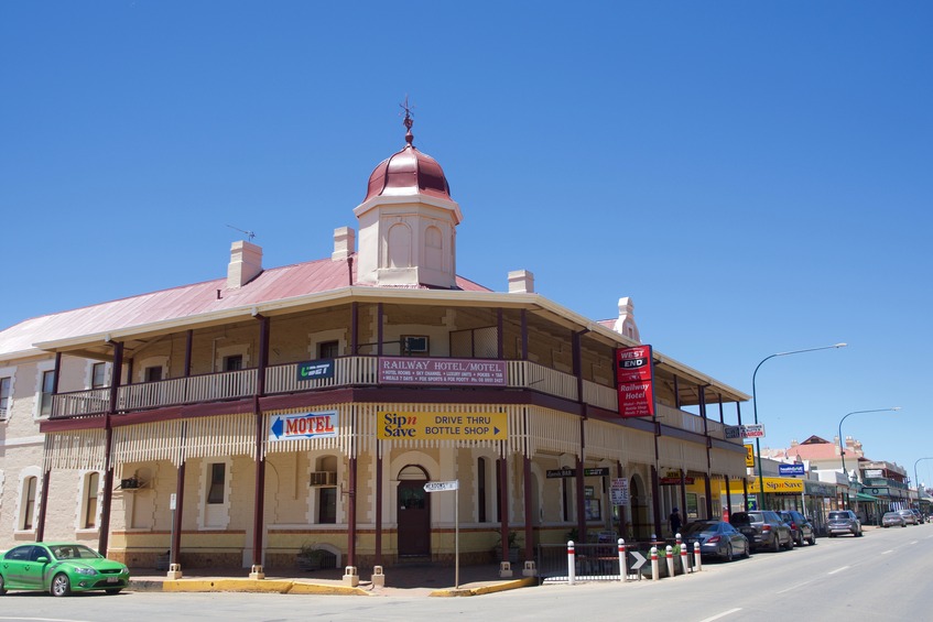 The Railway Hotel in the nearby town of Peterborough