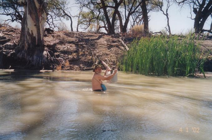 Paul crossing the Creek