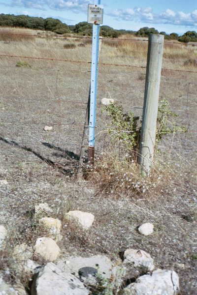 An official survey marker at the confluence point