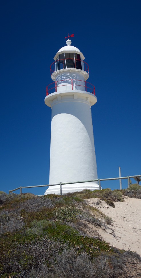 The nearby Corny Point lighthouse, visited en route to the point 