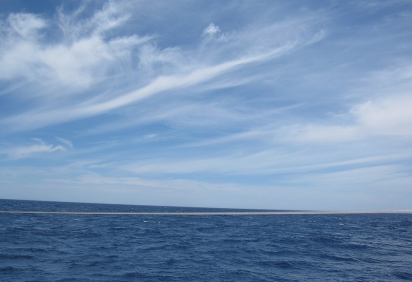 General view of the confluence area - approaching from the NW under sail.