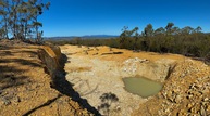 #12: A view of the quarry, 1.5 km from the point - looking towards Great Oyster Bay and the Freycinet Peninsula