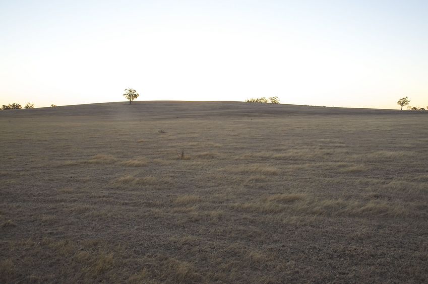 View West (towards the setting sun, just behind the small hill)