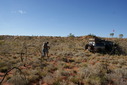 #6: View north past confluence (J & S Standing at confluence)