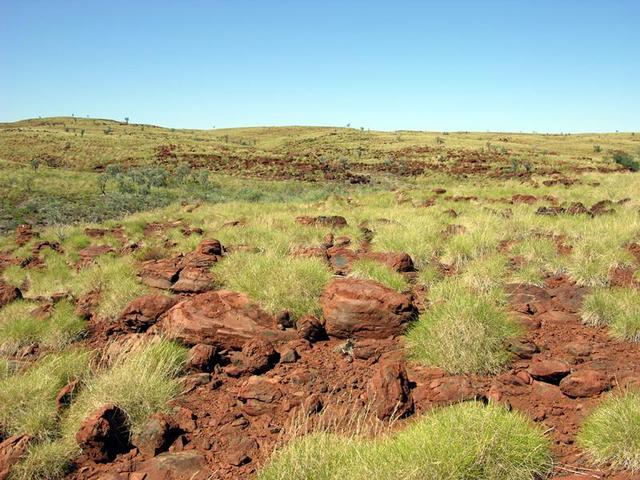 View of the confluence looking north east.