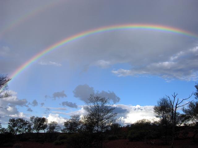 A rainbow from one of the many thunderstorms in the area