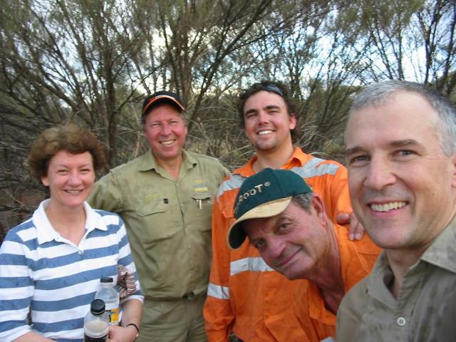 Sue, Peter Kleins, Daniel, Alasdair, Peter Allen at Confluence Point