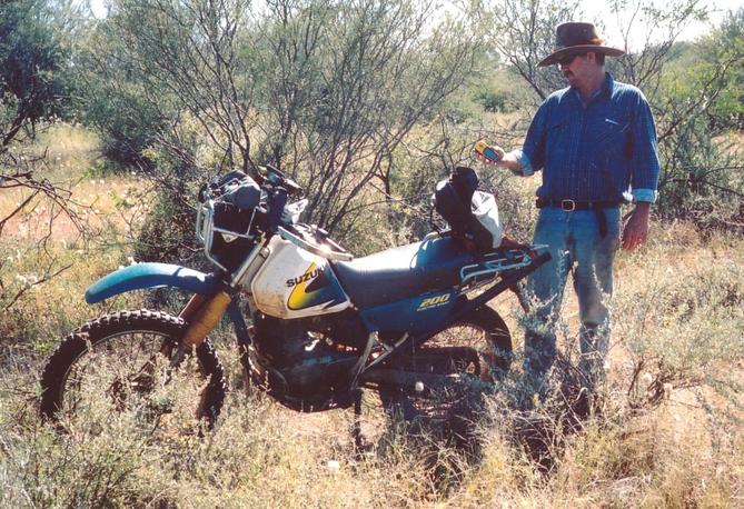 Simon with our trusty steed Suzuki