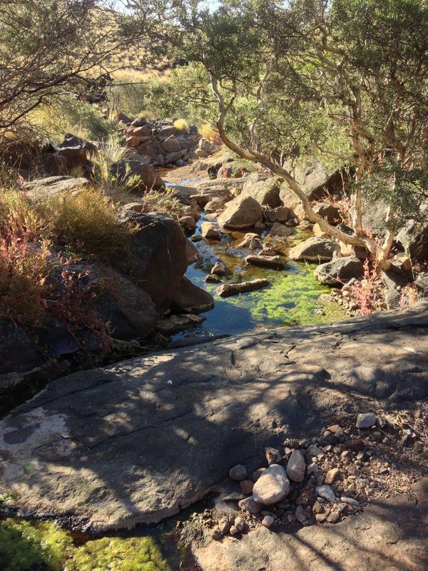 Spring in hills near confluence