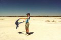 #2: Mini on the windy salt flat.