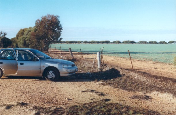 Looking south - our car.